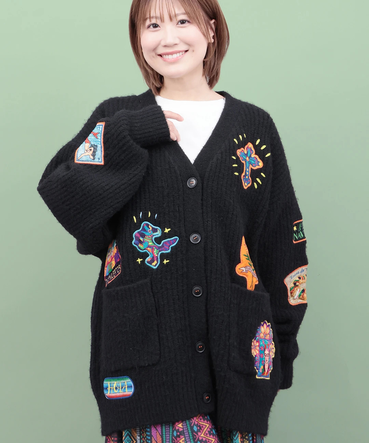 チチカカ |Rico メヒコアップリケ刺繍カーディガン