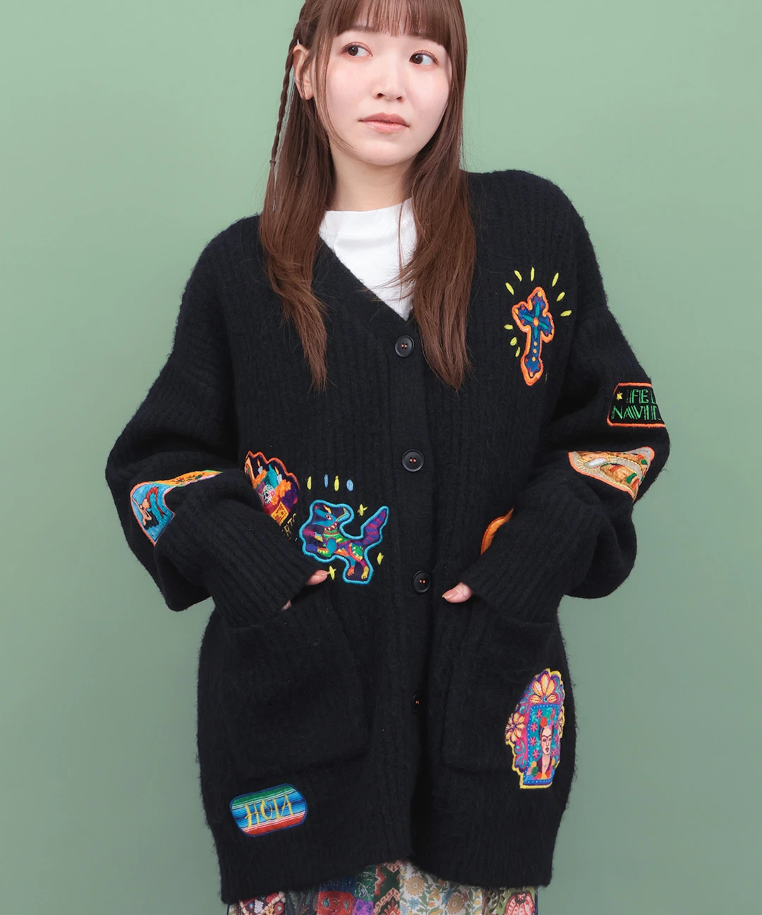 Rico メヒコアップリケ刺繍カーディガン / カーディガン・羽織り