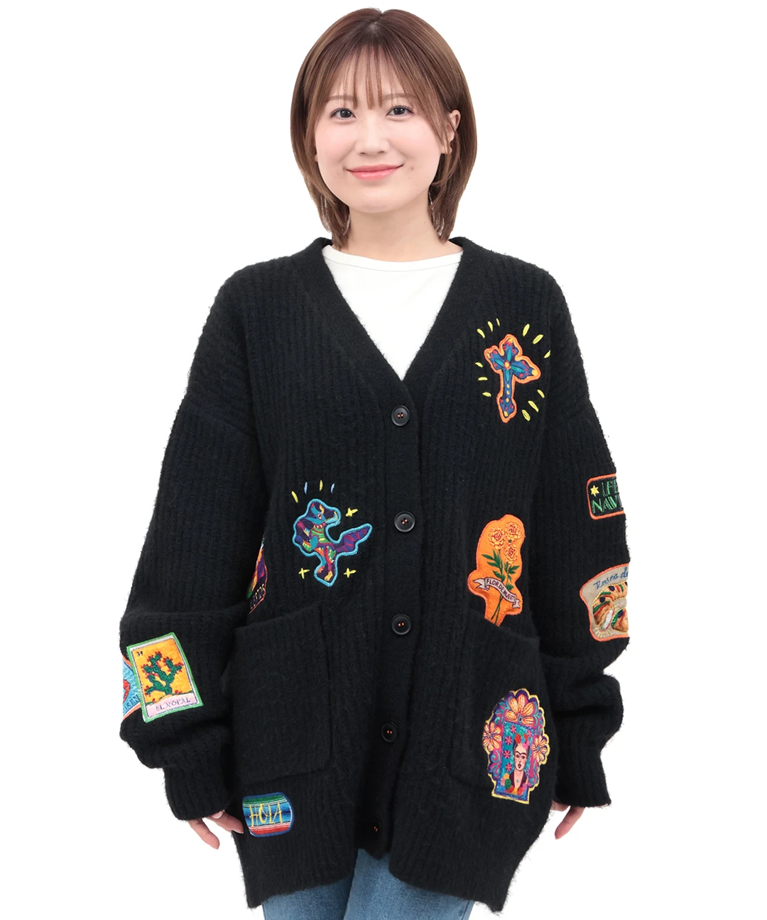 Rico メヒコアップリケ刺繍カーディガン / カーディガン・羽織り