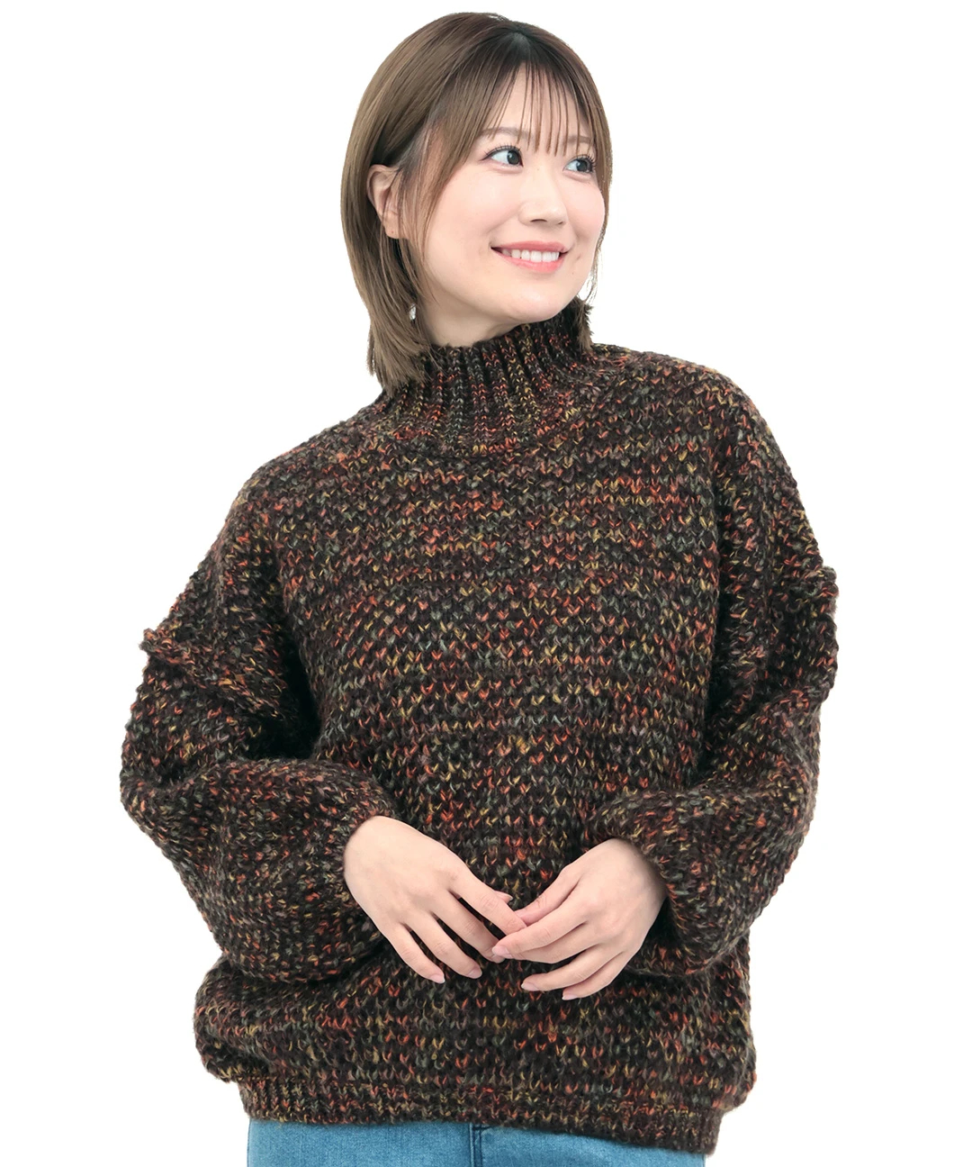 メランジハイネックニットプルオーバー / ニット・セーター