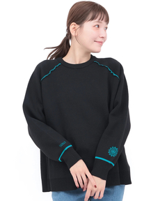 チチカカ |サンフェイスエンブロイダリー スウェットライクニットプルオーバー