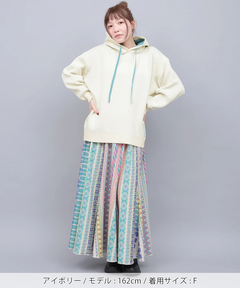 チチカカ |イェイエンブロイダリー スウェットライクニットフーディー