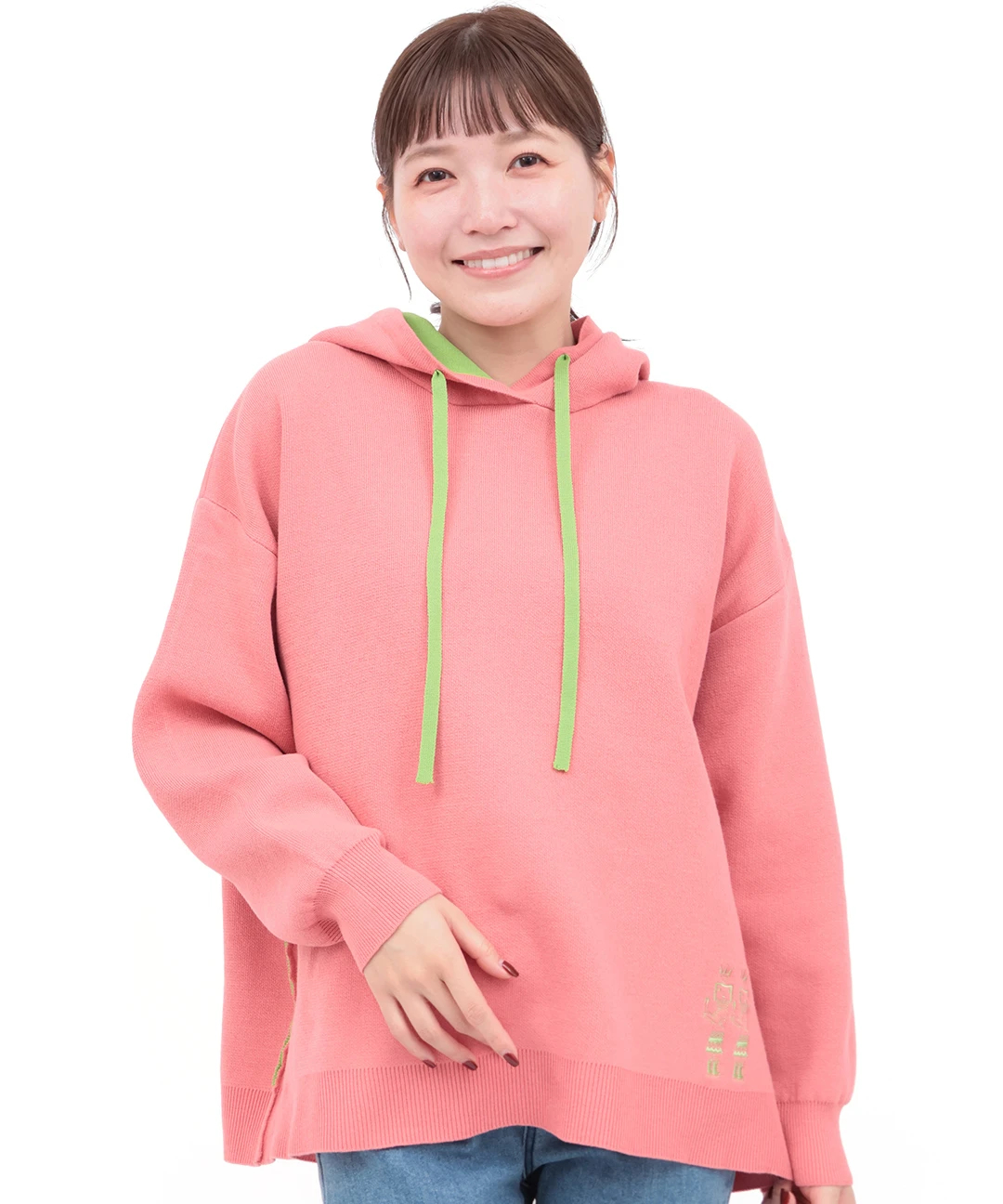 イェイエンブロイダリー スウェットライクニットフーディー / ニット