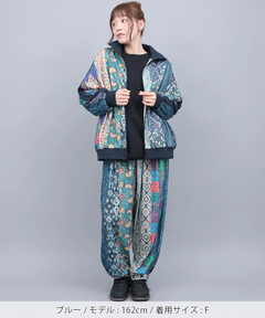 チチカカ |ファブリックプリント&ブラックパンツ