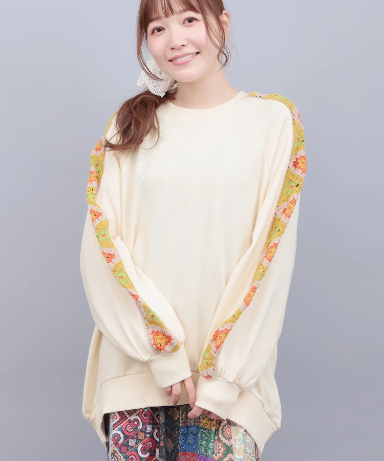 チチカカ |クロシェラインスリーブプルオーバー