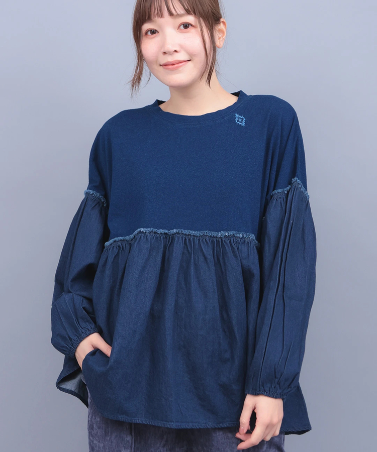 チチカカ |デニム×インディゴ天竺プルオーバー