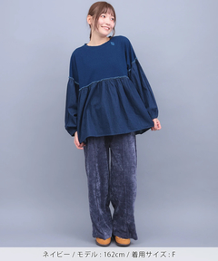 チチカカ |デニム×インディゴ天竺プルオーバー