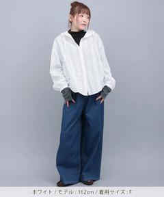 チチカカ |フード付きコットンレースシャツ