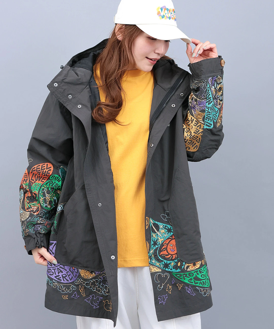 go slow caravan ウェザークロスパネル刺繍フィールドコート【WEB限定