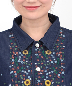 チチカカ |go slow caravan ライトデニムパネル刺繍シャツ【WEB限定】