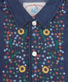チチカカ |go slow caravan ライトデニムパネル刺繍シャツ【WEB限定】