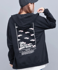 チチカカ |go slow caravan スクエアバックプリントジップパーカー【WEB限定】