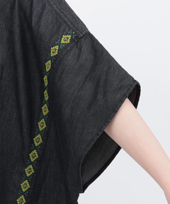 チチカカ |Rico ライトデニムメヒコタイル刺繍シャツ