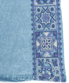 チチカカ |Rico ライトデニムメヒコタイル刺繍フレアスカート