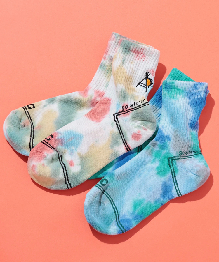 チチカカ |go slow caravan タイダイ刺繍クウォーターソックス