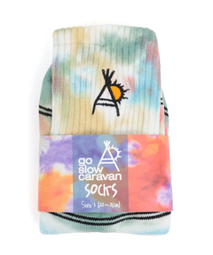 チチカカ |go slow caravan タイダイ刺繍クウォーターソックス