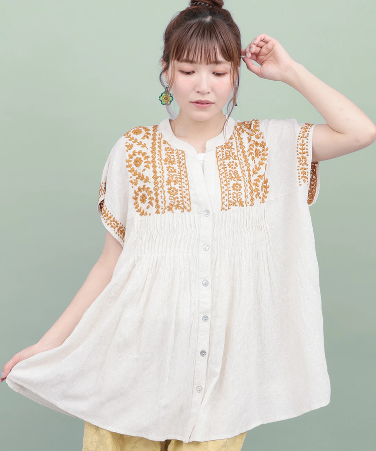 チチカカ |ボタニカルハンド刺繍ブラウス