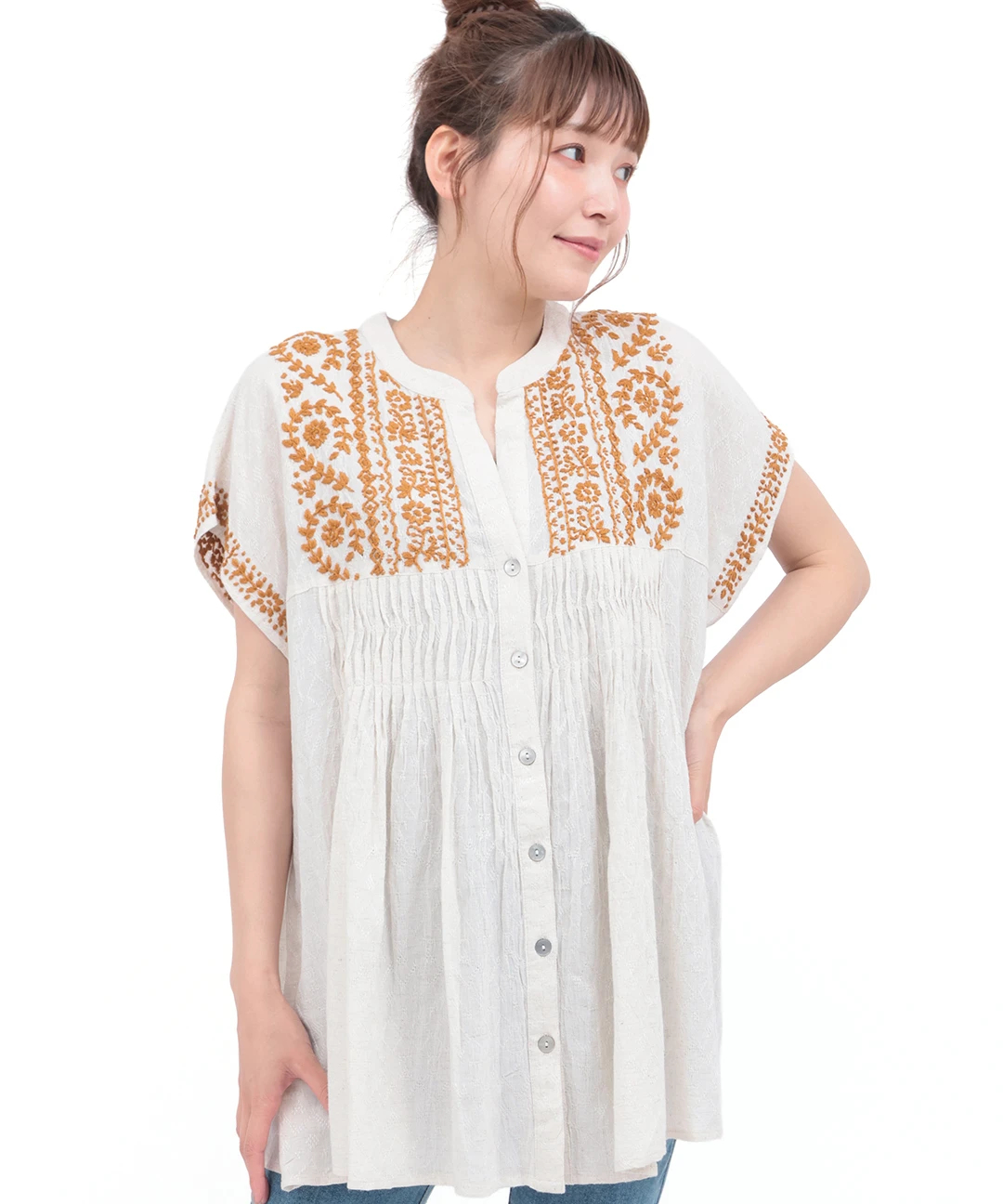 ボタニカルハンド刺繍ブラウス / シャツ・ブラウス | エスニック