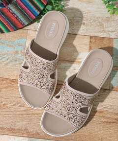 チチカカ |キラキラニットアッパーライトサンダル