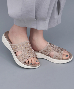 チチカカ |キラキラニットアッパーライトサンダル