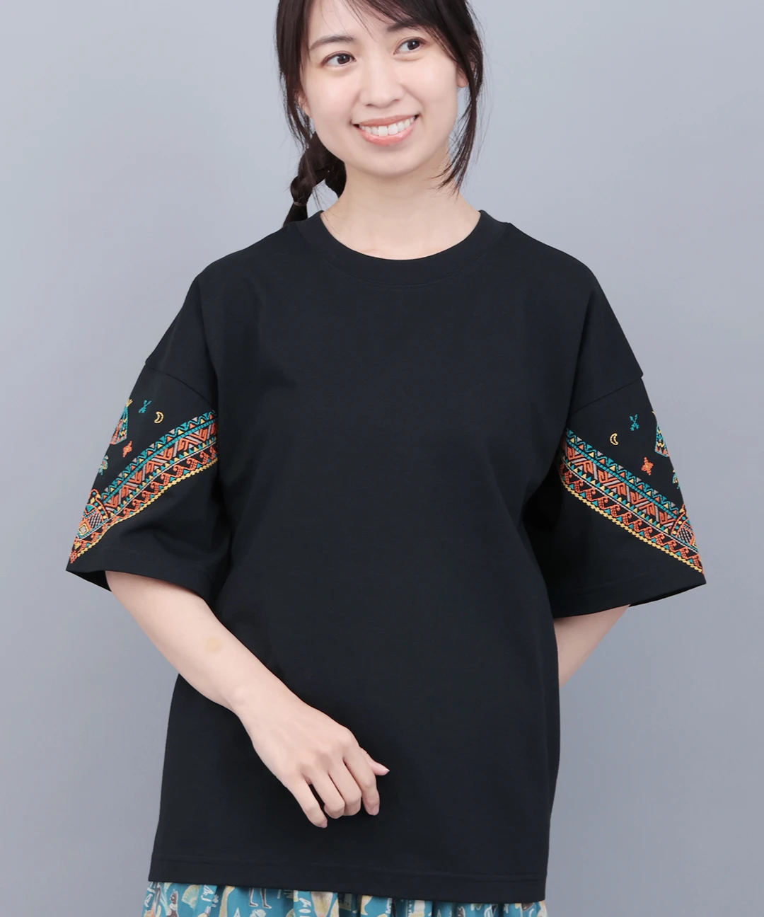 バンダナスリーブ刺繍Tシャツ / Tシャツ・カットソー | エスニック