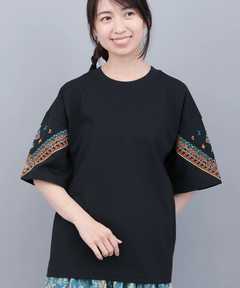 チチカカ |バンダナスリーブ刺繍Tシャツ
