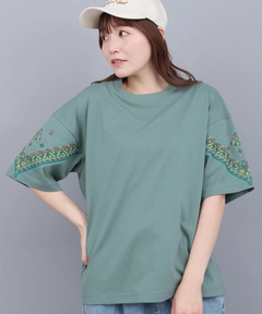 チチカカ |バンダナスリーブ刺繍Tシャツ