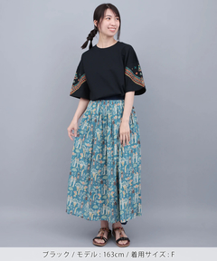 チチカカ |バンダナスリーブ刺繍Tシャツ