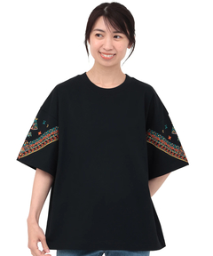 チチカカ |バンダナスリーブ刺繍Tシャツ