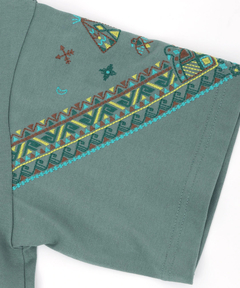 チチカカ |バンダナスリーブ刺繍Tシャツ