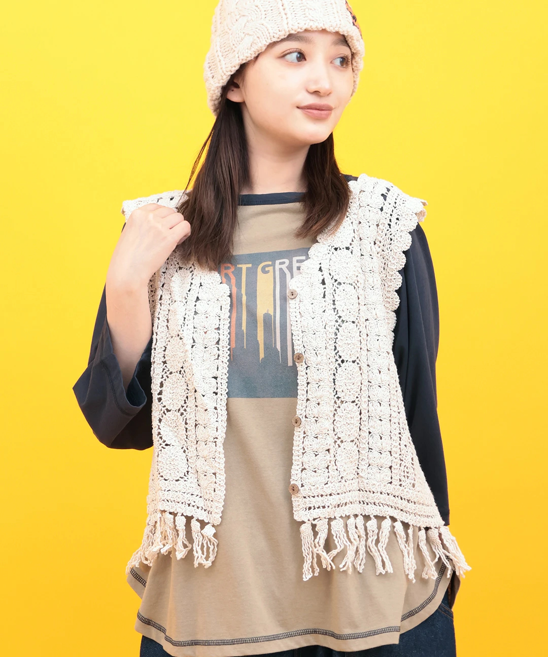 Orale! かぎ針前開きベスト / カーディガン・羽織り | エスニック