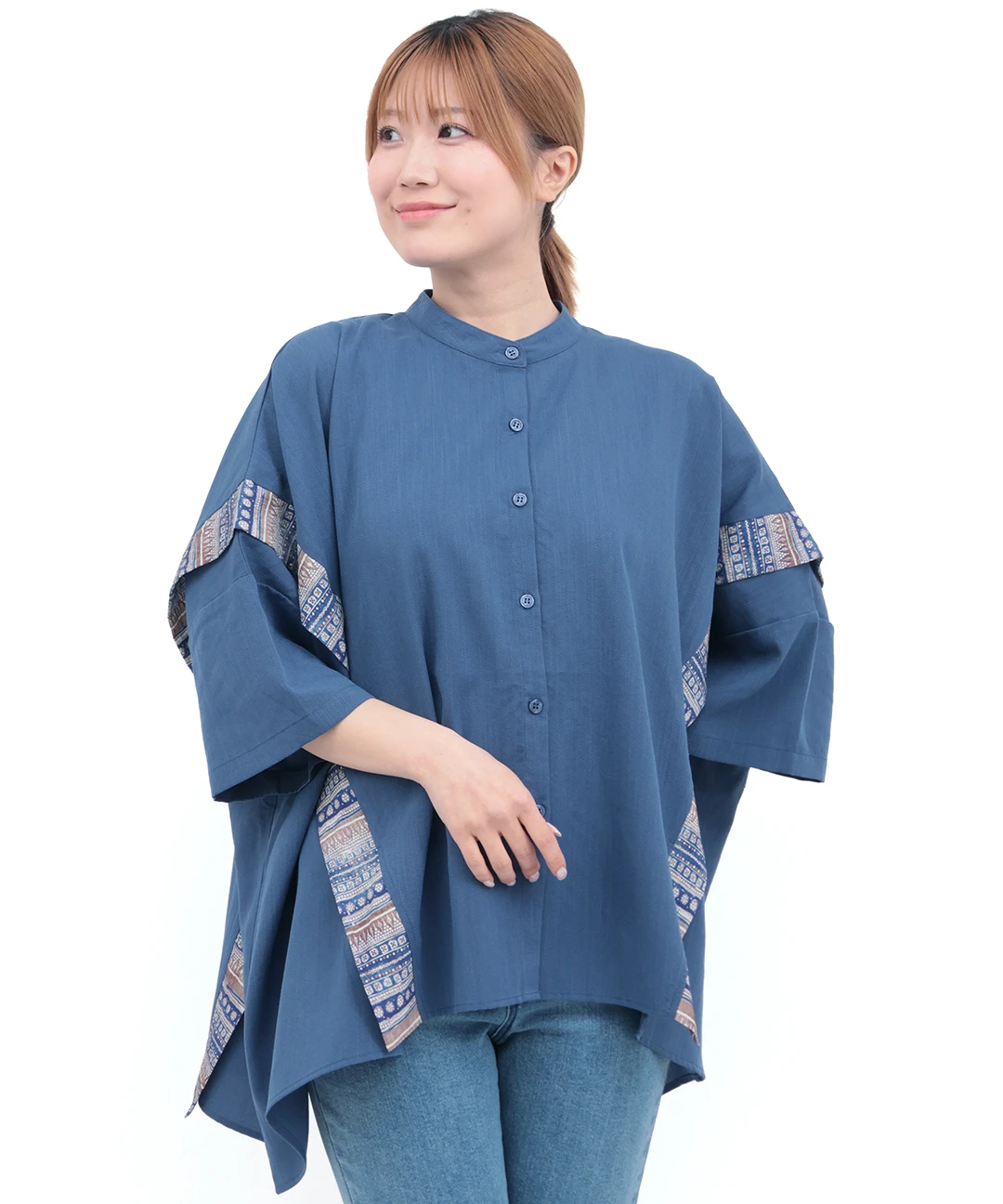 柄ライン切替シャツ / シャツ・ブラウス | エスニックファッション