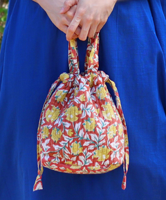 チチカカ |ブロックプリント保冷巾着バッグ【WEB限定】