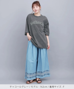 チチカカ |ロゴパッチスノーウォッシュビッグTシャツ