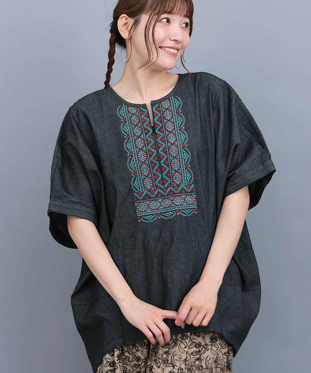 ネイティブシルバー刺繍プルオーバー / シャツ・ブラウス | エスニック