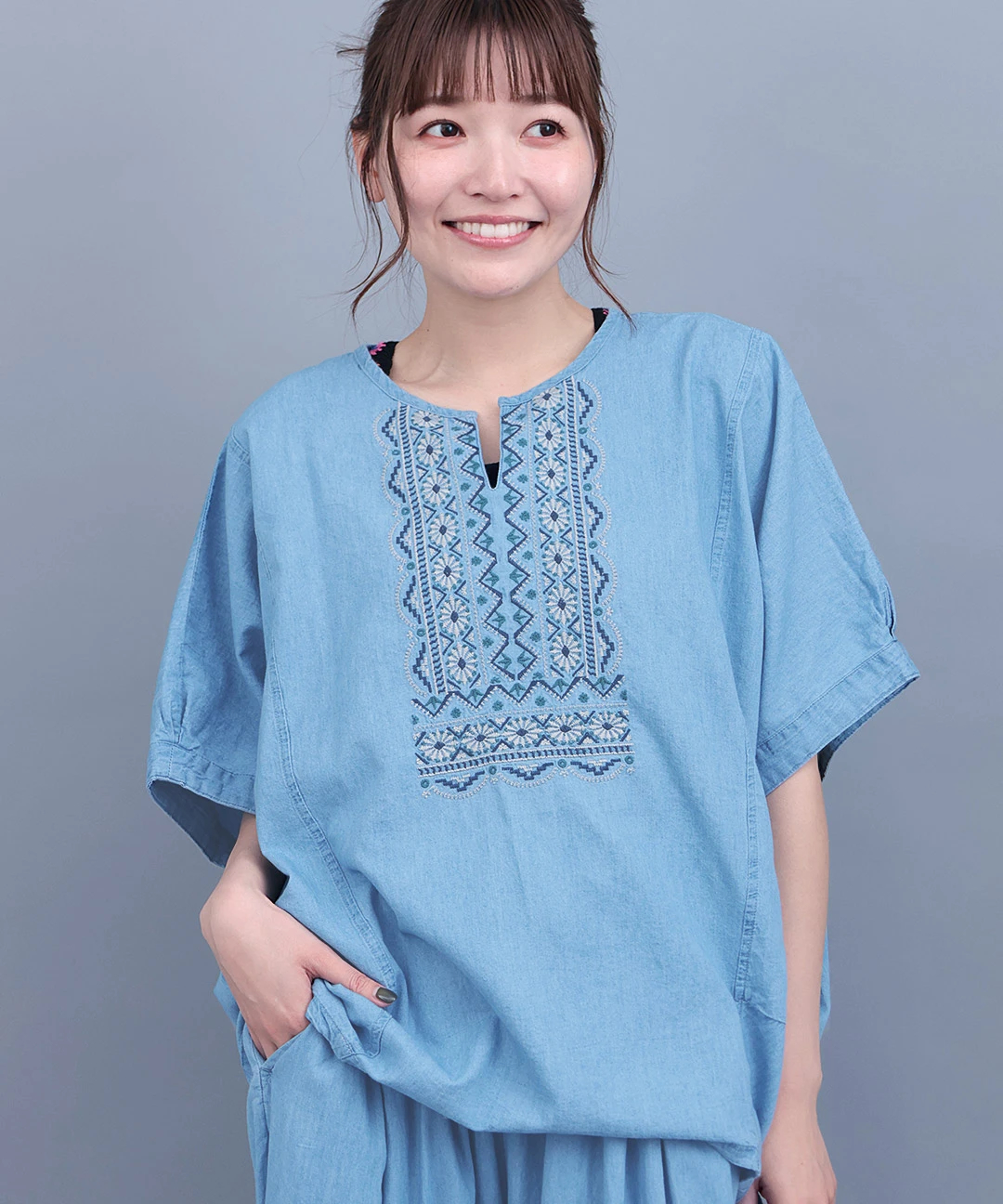 ネイティブシルバー刺繍プルオーバー / シャツ・ブラウス | エスニック
