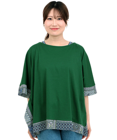 チチカカ |柄切替スクエアポンチョ