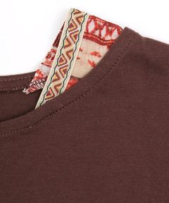 チチカカ |柄切替スクエアポンチョ