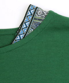 チチカカ |柄切替スクエアポンチョ