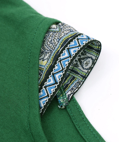 チチカカ |柄切替スクエアポンチョ