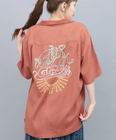チチカカ |go slow caravan リネン混刺繍オープンシャツ
