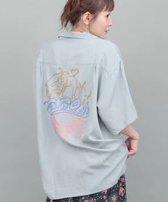 チチカカ |go slow caravan リネン混刺繍オープンシャツ