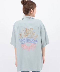 チチカカ |go slow caravan リネン混刺繍オープンシャツ