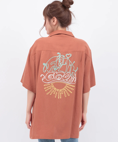 チチカカ |go slow caravan リネン混刺繍オープンシャツ