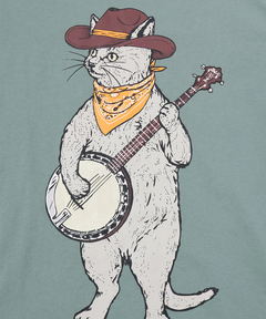 チチカカ |go slow caravan USAコットンバンジョー猫Tシャツ