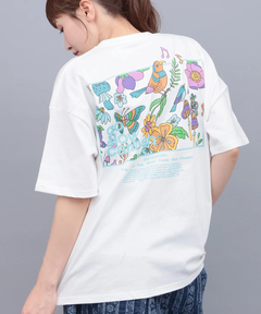 チチカカ |go slow caravan USAコットンスクエアロゴTシャツ
