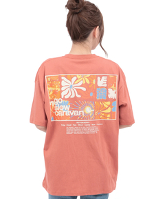 チチカカ |go slow caravan USAコットンスクエアロゴTシャツ