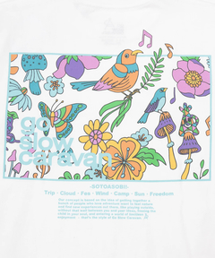 チチカカ |go slow caravan USAコットンスクエアロゴTシャツ
