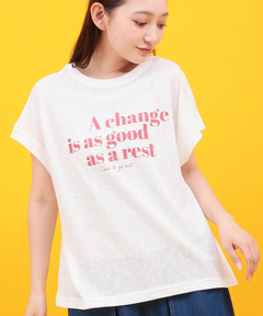 チチカカ |Orale! シアー天竺ロゴフレンチTシャツ