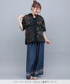 チチカカ |go slow caravan コットンリネンスクエア刺繍シャツ【WEB限定】